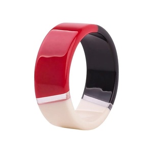 Brazalete de resina hecho a mano colorido, brazaletes gruesos de moda para mujer, joyería llamativa y accesorios de moda - Product Image 3