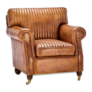 Fauteuil en cuir, revêtement haut de gamme, structure solide, design personnalisable, assise confortable et durable, idéal pour le salon - Product Image 1