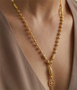 สร้อยทองคำแท้ 22K |   สร้อยทองแบบดั้งเดิมของอินเดีย |   เครื่องประดับทองคำแท้ 916 สำหรับผู้ชายและผู้หญิง | - Product Image 1