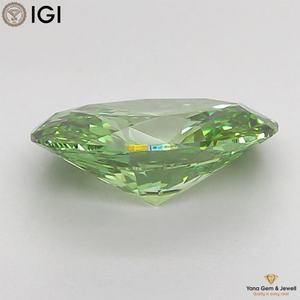 เพชร CVD ที่ปลูกในห้องปฏิบัติการ รูปทรงวงรี น้ำหนัก 2.00 กะรัต สีเขียวแฟนซีสดใส ความสะอาดระดับ VS1 พร้อมใบรับรอง IGI สำหรับจี้แฟนซีสุดพิเศษ - Product Image 4