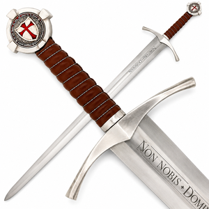 Épées HISTORIQUES Réplique d'épée templière Accolade en acier inoxydable fait main, fourreau rouge, objet de collection décoratif à suspendre - Product Image 4