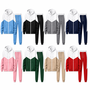 Conjunto Deportivo Personalizado para Hombre, Chaqueta con Capucha y Cremallera Completa, Pantalones Jogger, Ropa Deportiva Informal Sólida, 100% Algodón, Logotipo Personalizado, Marca Privada, OEM - Product Image 2