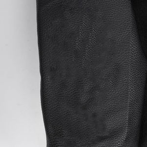 Men's Black Bomber <b>Jacket</b> With PU Leather Sleeves Stand Collar Casual Style Autumn Wear - Product Image 6