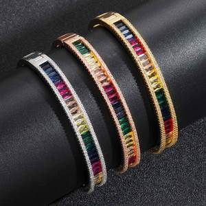 Hip Hop Moissanite Diamond <b>Bracelet</b> for <b>Men</b> Women Luxury Iced Out Cuban Link Chain <b>Bracelet</b> for Party Wedding - Product Image 4