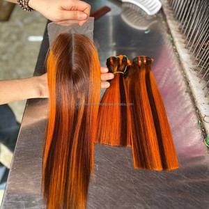 Produits capillaires de qualité supérieure : Mèches de cheveux naturels avec ensemble lace front, Perruques en cheveux naturels, Texture lisse et droite, Cheveux bruts - Product Image 3