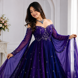 Luxury Embroidered Anarkali Gown Women <b>Designer</b> Party Wear Floor Length Pakistani Suit Wedding Reception Fancy Ethnic Dress - Product Image 2