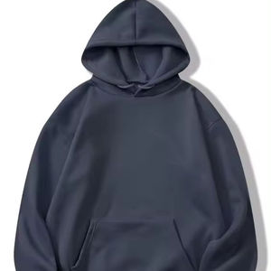 Mens Charcoal Grey Pullover <b>Hoodie</b> <b>Plain</b> Hooded Sweatshirt Casual Long Sleeve Kangaroo Pocket Fleece Cotton Blend <b>Hoodie</b> - Product Image 1