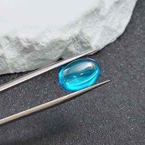 Aigue-marine naturelle ovale cabochon, polie et lisse, forme œuf, dos plat, en vrac, 3 tailles, vente en gros - Product Image 6