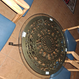 Ensemble de table et chaises en fer forgé décoratif, moderne, écologique et lavable pour jardin, patio, salon et salle à manger - Euro Iron Company - Product Image 6