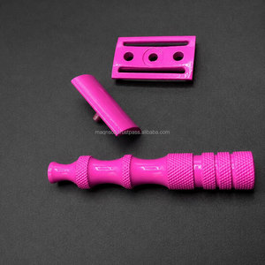 Custom Logo Pink Heavy Duty Men's Manual Wet Shaving Safety <b>Razor</b> Stainless Steel Double Edge with Changeable <b>Blade</b> - Product Image 4