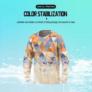 T-shirt à manches longues pour homme, coupe classique, imprimé personnalisé, séchage rapide, léger, écologique, 100% polyester, taille plus, vêtements décontractés - Product Image 6