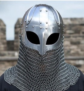 Medieval Viking Helmet Handmade Polished Silver-Plated Steel Armor Cosplay Costume OEM - Product Image 5