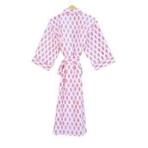 100% Cotton Free Size <b>Kimono</b> Robe for Women Floral Indian Dressing Gown with Adjustable Belt <b>Summer</b> Bathrobe-XL - Product Image 6