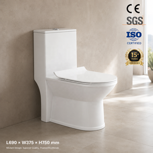 Rimless One Piece Ceramic Toilet Elongated Bowl Dual-Flush Gravity Flushing S-<b>Trap</b> Floor Mounted Contemporary Lavatory Bathroom - Product Image 3