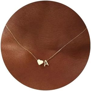 Collana con Iniziale a Cuore Placcata in Oro 18K, Ciondolo 'Z' per Donne e Ragazze, Eleganti Collane con Iniziali Minuscole - Product Image 1