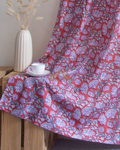 ชุดผ้าม่านลายดอกไม้พิมพ์มือบนผ้าฝ้าย ดีไซน์สวยงาม สำหรับตกแต่งบ้าน รุ่นใหม่ล่าสุด - Product Image 4