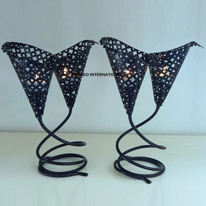 Support à bougie en métal durable avec finition dorée, taille personnalisée pour la décoration de la maison et des hôtels, pot à bougie unique en béton - Product Image 4