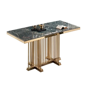 Elegent Modern Rectanglur Dining Tables With <b>Marble</b> <b>Top</b> Luxury Dining Table 6 Seater Metal Dining Table - Product Image 1