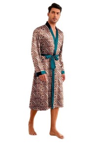 <b>Men's</b> Summer Breathable Knitted Polyester/Cotton Anti-Bacterial Quick Dry Eco-Friendly Long Sleeve Sleep <b>Top</b> Bathrobe <b>Pajamas</b> - Product Image 5
