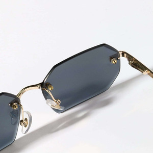 LMA New Arrivals Europe Fashion Men Gold Metal High Quality Black Lens Women Polygon Custom Shades <b>Rimless</b> <b>Sunglasses</b> 2024 - Product Image 4