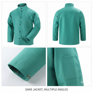 Chaqueta de Seguridad Industrial con Mangas de Cuero Tratado FR, Certificación CE, Impermeable, Resistente al Calor de 500-1000°C, Protección Contra Vapores - Product Image 5