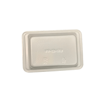 Plateau alimentaire rectangulaire en mousse avec motif imitation bois, base blanche, pour emballage de sushis, pizzas, sandwichs, viandes