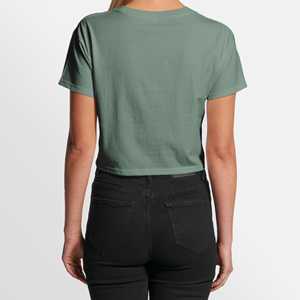 T-shirt de sport en coton pour femme avec logo personnalisé, coupe ample, pour course en plein air, yoga, crop top à manches courtes, vêtements de sport décontractés - Product Image 2