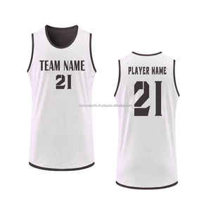 Jeu de sport pour étudiants Gilet personnalisé Maillot de basket-ball réversible vintage de haute qualité Nom et logo de l'équipe personnalisés - Product Image 1