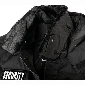 Chaqueta de Invierno para Guardia de Seguridad PRIMEFIELD ENTERPRISES, Chaqueta Bomber Negra de Poliéster con Cuello de Piel, Cierre de Cremallera, Uniforme Unisex - Product Image 6