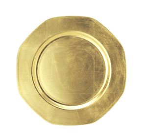 Assiette de service ronde en métal poli, design minimaliste et solide, compatible lave-vaisselle - Product Image 4