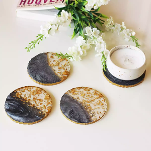 NEHA ENTERPRISES Modern Wood Resin <b>Coaster</b> Handmade Wooden Epoxy <b>Drink</b> Holder <b>for</b> Bar Kitchen and Office Use - Product Image 5