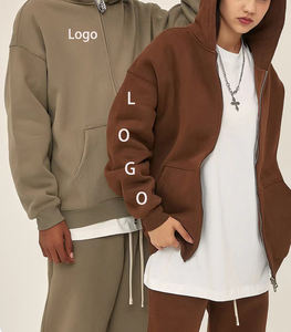 Sweat-shirt à capuche zippé pour femmes et hommes, en tissu Air Layer 300 GSM, doux, à manches longues, pour le sport, les loisirs, l'extérieur, chaud et décontracté - Product Image 2