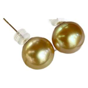 Manufacturer Wholesale 10-11mm Natural Gold Bead <b>Stud</b> <b>Earrings</b> Comparable to Nanyang S925 <b>Silver</b> Gold-Plated Ear Buckle - Product Image 5