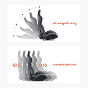 Set di 2 Sedili da Corsa in PVC Regolabili per Civic, con Schienale Reclinabile ad Angolo Ampio e Schiuma ad Alta Resilienza, Comoda Sedia da Corsa - Product Image 4