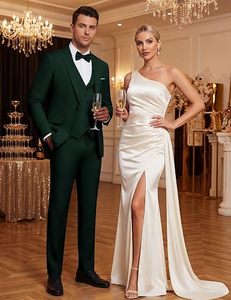 Traje de 3 piezas para hombre, estilo británico, de lana peinada, corte ajustado, antiarrugas, con blazer, chaleco y pantalón, formal de negocios - Product Image 5