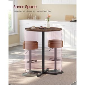 Mesa de Bar Moderna de Estilo Industrial para 2-3 Personas, Fácil de Montar, 23.6 x 4, Base Cruzada de Metal, Mesa de Cóctel - Product Image 4