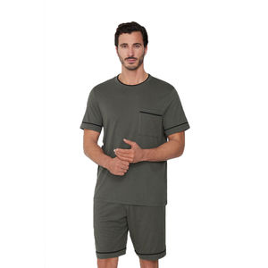 Último Diseño, Nuevo Conjunto de Verano para Hombre de 2 Piezas, Traje Deportivo con Bolsillos, Mangas Cortas, Camisa y Pantalones Cortos 100% Algodón para Uso Diario - Product Image 5