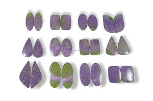 Natural Purple Stichtite Pair Loose Cabochon Wholesale Bulk Handmade Flat Back <b>Crystal</b> <b>Healing</b> Gemstone for Jewelry Making - Product Image 4