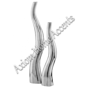 Jarrones de esmalte transparentes elegantes y modernos, Metal de aluminio para arreglos florales de lujo, decoración del hogar por Axiom Home Accents Christmas - Product Image 5