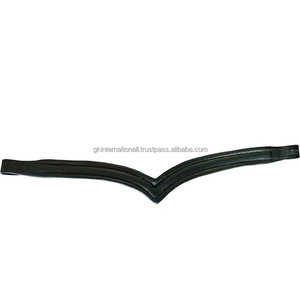 Banda para cejas de caballo de cuero acolchado con canal vacío en forma de V profunda con incrustaciones de 2 filas de cristales brillantes diamante Bling banda para cejas - Product Image 6