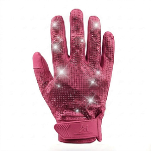 Guantes de Fútbol Americano Personalizados de Alta Calidad, Transpirables, con Pedrería, Color Rosa, para Hombre - Product Image 1