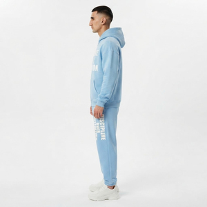 Ensemble de survêtement polaire deux pièces pour homme, style hip-hop, avec sweat à capuche zippé imprimé et pantalon de jogging à cordon de serrage, idéal pour l'hiver - Product Image 2