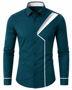 Camisa de Hombre Beige Sólida con Cuello Mao, Manga Larga, Estilo Casual Elegante, Cierre con Botones de Cuerno, 100% Algodón, Transpirable y Ecológica, para Primavera - Product Image 1