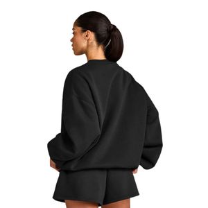 Sudadera de Mujer con Forro Polar, Manga Larga, Cuello Redondo, Cálida, Informal, Holgada, Suave, Ropa de Moda para Otoño e Invierno - Product Image 2