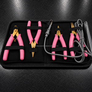 Wholesale Pink Permanent Jewelry Making Kit Flush <b>Cutter</b> Long Nose Short Nose Grounded Pliers Factory Direct - Product Image 4
