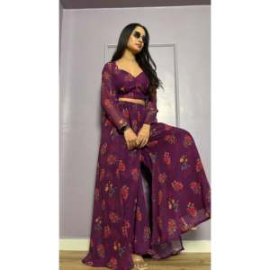 Beaux ensembles Indo Western pour femmes pour les fêtes avec impression numérique - Product Image 2