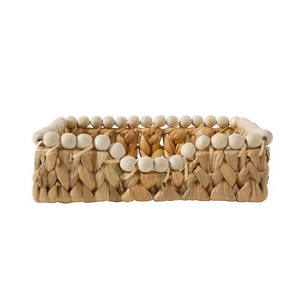 Porta Servilletas de Jacinto de Agua Tejido con Cuentas de Madera, Anillos para Servilletas Hechos a Mano de Primera Calidad para Uso en la Cocina - Product Image 3