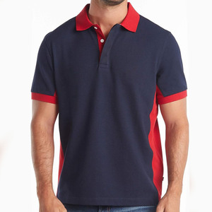 Polo de manga corta para hombre con bloques de color, de piqué, de alto rendimiento, con apliques, casual, de verano, corte ajustado, HECHO POR BS - Product Image 1
