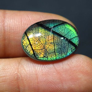 Piedra Preciosa de Ópalo Monarca Doble, Ópalo de Fuego Arcoíris, Joyería de Piedra Hecha a Mano, Piedra de Ópalo Doble Mariposa para Fabricación de Joyas - Product Image 4