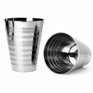 Gobelet en acier inoxydable de qualité alimentaire, poli miroir, incassable, avec motif rayé au laser - Product Image 2
